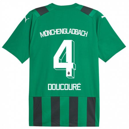 Kandiny Mujer Camiseta Mamadou Doucouré #4 Verde Negro 2ª Equipación 2023/24 La Camisa Chile