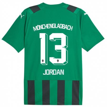 Kandiny Mujer Camiseta Jordan #13 Verde Negro 2ª Equipación 2023/24 La Camisa Chile