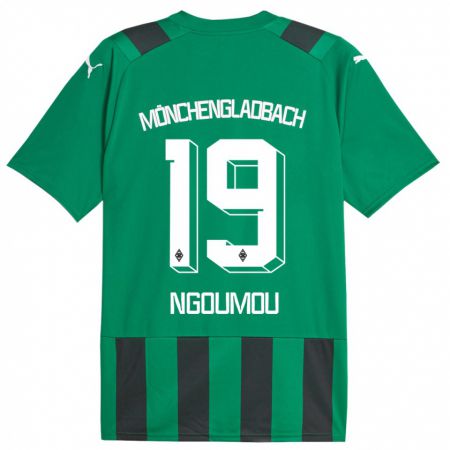 Kandiny Mujer Camiseta Nathan Ngoumou #19 Verde Negro 2ª Equipación 2023/24 La Camisa Chile