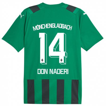 Kandiny Mujer Camiseta Ryan Don Naderi #14 Verde Negro 2ª Equipación 2023/24 La Camisa Chile