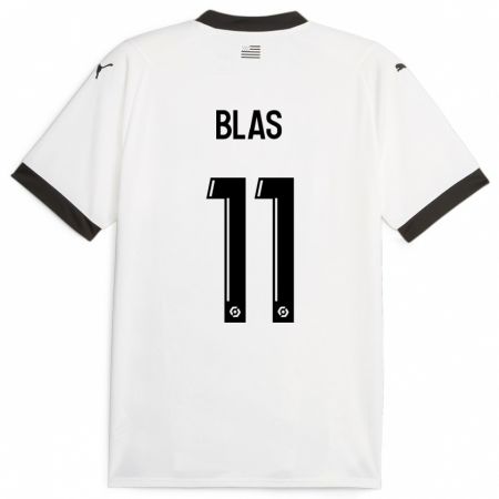 Kandiny Mujer Camiseta Ludovic Blas #11 Blanco 2ª Equipación 2023/24 La Camisa Chile