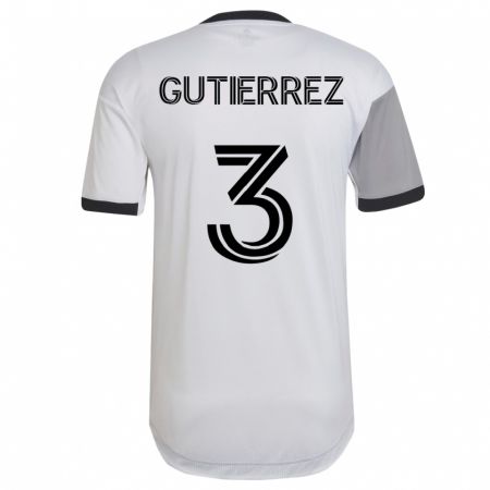 Kandiny Mujer Camiseta Cristián Gutiérrez #3 Blanco 2ª Equipación 2023/24 La Camisa Chile