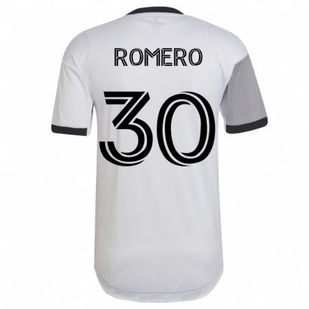 Kandiny Mujer Camiseta Tomás Romero #30 Blanco 2ª Equipación 2023/24 La Camisa Chile