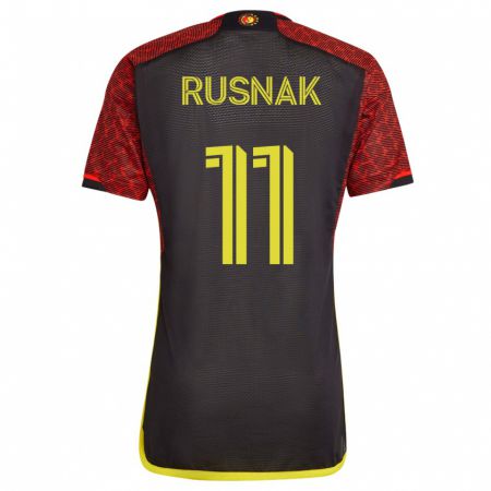 Kandiny Mujer Camiseta Albert Rusnák #11 Naranja 2ª Equipación 2023/24 La Camisa Chile