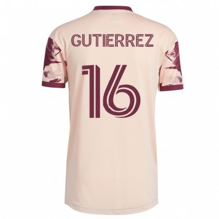 Kandiny Mujer Camiseta Diego Gutiérrez #16 Blanquecino 2ª Equipación 2023/24 La Camisa Chile
