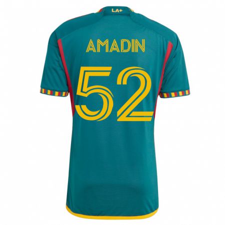Kandiny Mujer Camiseta Elijah Amadin #52 Verde 2ª Equipación 2023/24 La Camisa Chile