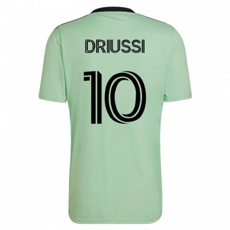 Kandiny Mujer Camiseta Sebastián Driussi #10 Verde Claro 2ª Equipación 2023/24 La Camisa Chile