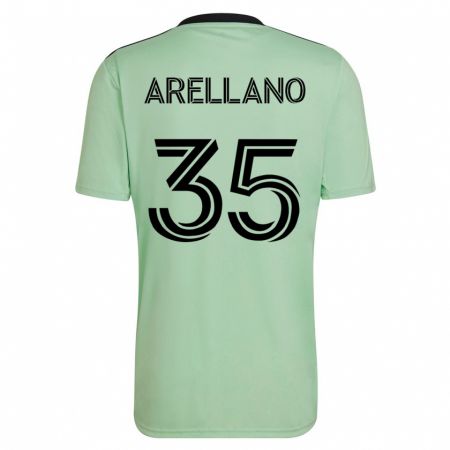 Kandiny Mujer Camiseta Bryan Arellano #35 Verde Claro 2ª Equipación 2023/24 La Camisa Chile