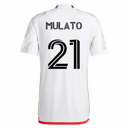 Kandiny Mujer Camiseta José Mulato #21 Blanco 2ª Equipación 2023/24 La Camisa Chile