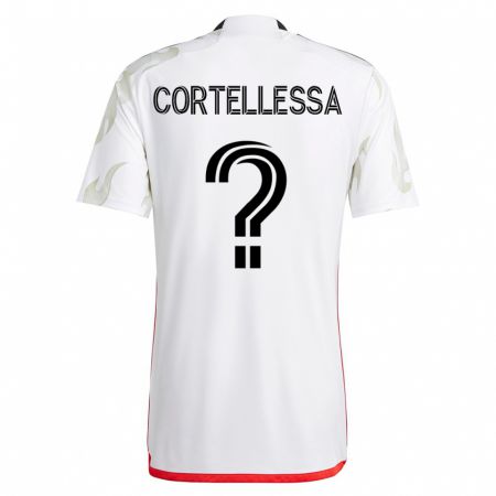 Kandiny Mujer Camiseta Michael Cortellessa #0 Blanco 2ª Equipación 2023/24 La Camisa Chile