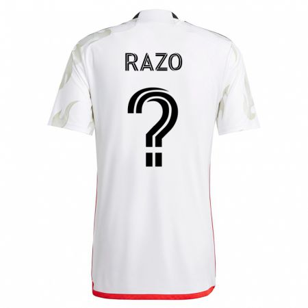 Kandiny Mujer Camiseta Edgar Razo #0 Blanco 2ª Equipación 2023/24 La Camisa Chile