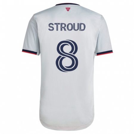 Kandiny Mujer Camiseta Jared Stroud #8 Blanco 2ª Equipación 2023/24 La Camisa Chile