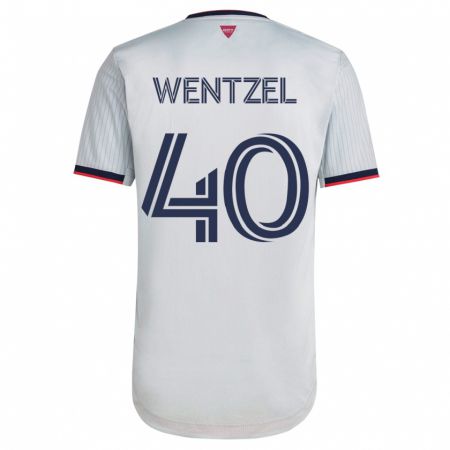 Kandiny Mujer Camiseta Michael Wentzel #40 Blanco 2ª Equipación 2023/24 La Camisa Chile