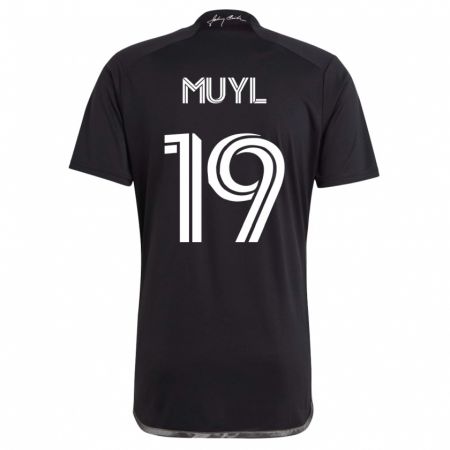 Kandiny Mujer Camiseta Alex Muyl #19 Negro 2ª Equipación 2023/24 La Camisa Chile