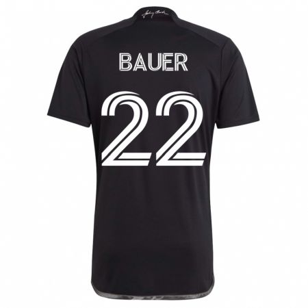 Kandiny Mujer Camiseta Josh Bauer #22 Negro 2ª Equipación 2023/24 La Camisa Chile