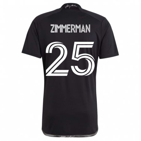Kandiny Mujer Camiseta Walker Zimmerman #25 Negro 2ª Equipación 2023/24 La Camisa Chile