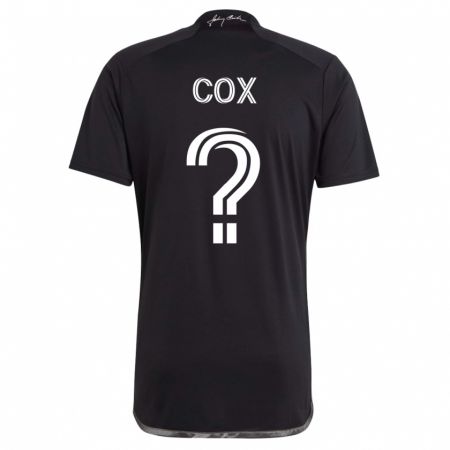 Kandiny Mujer Camiseta Justin Cox #0 Negro 2ª Equipación 2023/24 La Camisa Chile