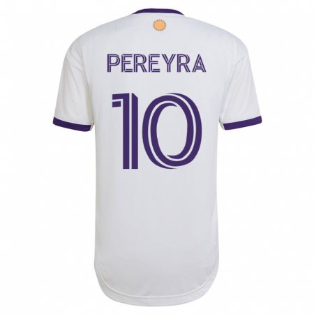Kandiny Mujer Camiseta Mauricio Pereyra #10 Blanco 2ª Equipación 2023/24 La Camisa Chile
