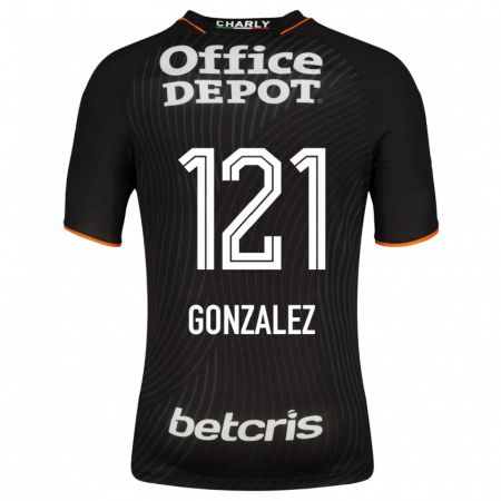 Kandiny Mujer Camiseta Cristian González #121 Negro 2ª Equipación 2023/24 La Camisa Chile