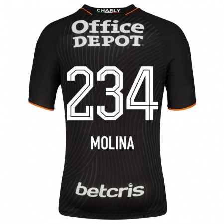 Kandiny Mujer Camiseta Yoshimar Molina #234 Negro 2ª Equipación 2023/24 La Camisa Chile