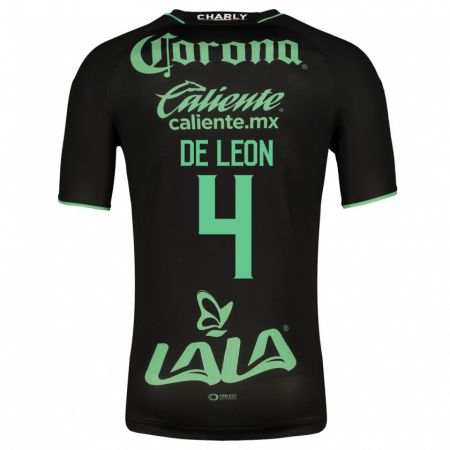 Kandiny Mujer Camiseta Lourdes De León #4 Negro 2ª Equipación 2023/24 La Camisa Chile