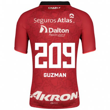 Kandiny Mujer Camiseta Jorge Guzmán #209 Rojo 2ª Equipación 2023/24 La Camisa Chile