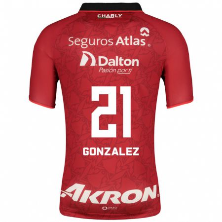Kandiny Mujer Camiseta Sarahí González #21 Rojo 2ª Equipación 2023/24 La Camisa Chile