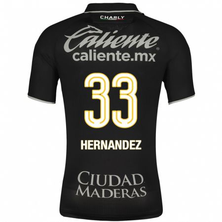 Kandiny Mujer Camiseta Pedro Hernández #33 Negro 2ª Equipación 2023/24 La Camisa Chile