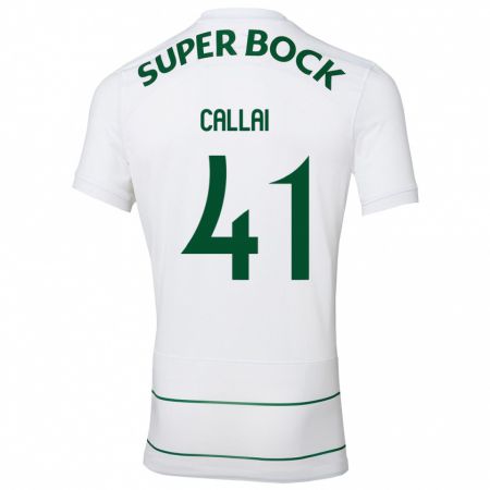 Kandiny Mujer Camiseta Diego Callai #41 Blanco 2ª Equipación 2023/24 La Camisa Chile