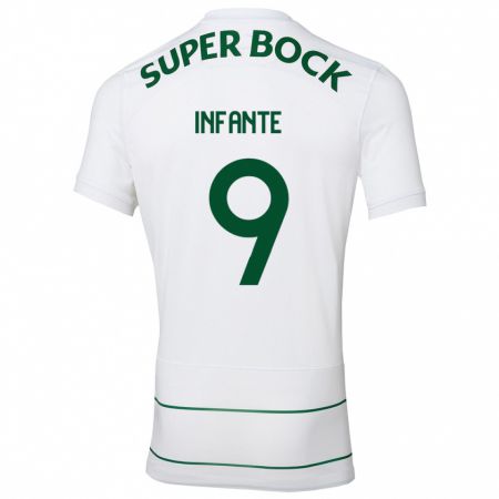 Kandiny Mujer Camiseta João Infante #9 Blanco 2ª Equipación 2023/24 La Camisa Chile