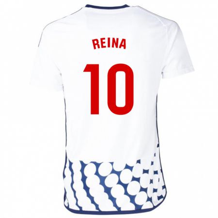 Kandiny Mujer Camiseta Alberto Reina #10 Blanco 2ª Equipación 2023/24 La Camisa Chile