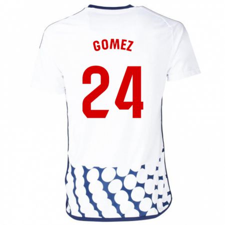 Kandiny Mujer Camiseta Jonathan Gómez #24 Blanco 2ª Equipación 2023/24 La Camisa Chile