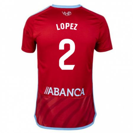 Kandiny Mujer Camiseta Iván López #2 Rojo 2ª Equipación 2023/24 La Camisa Chile