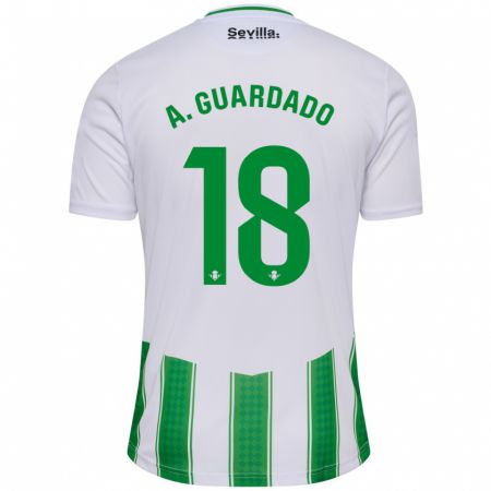 Kandiny Niño Camiseta Andrés Guardado #18 Blanco 1ª Equipación 2023/24 La Camisa Chile