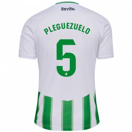 Kandiny Niño Camiseta Xavi Pleguezuelo #5 Blanco 1ª Equipación 2023/24 La Camisa Chile