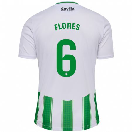 Kandiny Niño Camiseta Mateo Flores #6 Blanco 1ª Equipación 2023/24 La Camisa Chile