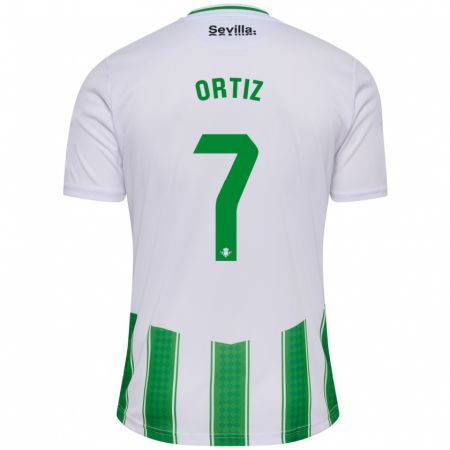 Kandiny Niño Camiseta Ángel Ortiz #7 Blanco 1ª Equipación 2023/24 La Camisa Chile