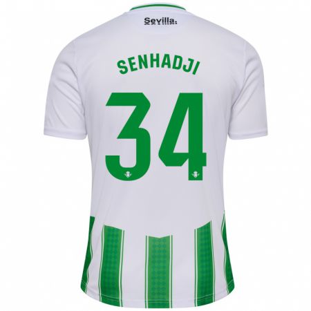 Kandiny Niño Camiseta Yanis Senhadji #34 Blanco 1ª Equipación 2023/24 La Camisa Chile