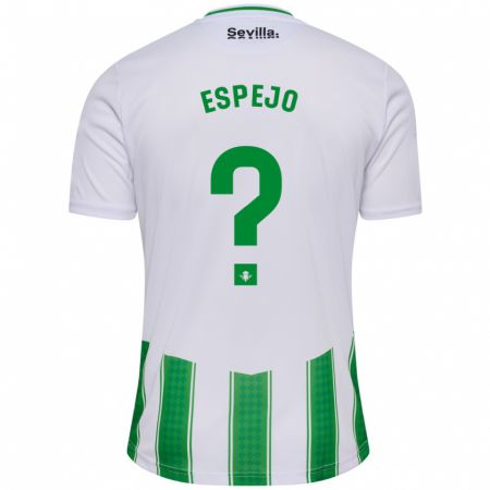 Kandiny Niño Camiseta Jesús Espejo #0 Blanco 1ª Equipación 2023/24 La Camisa Chile