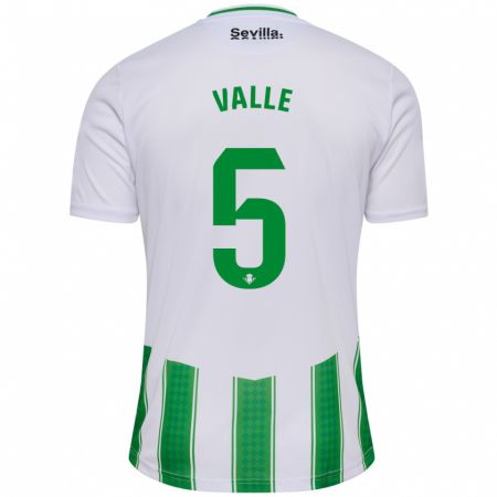 Kandiny Niño Camiseta María Valle López #5 Blanco 1ª Equipación 2023/24 La Camisa Chile