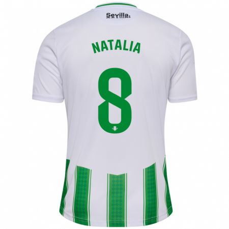 Kandiny Niño Camiseta Natalia Montilla Martinez #8 Blanco 1ª Equipación 2023/24 La Camisa Chile
