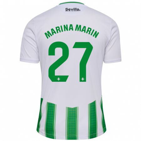 Kandiny Niño Camiseta Marina Marín #27 Blanco 1ª Equipación 2023/24 La Camisa Chile