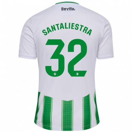 Kandiny Niño Camiseta Carla Santaliestra #32 Blanco 1ª Equipación 2023/24 La Camisa Chile