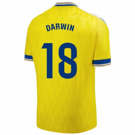 Kandiny Niño Camiseta Darwin Machís #18 Amarillo 1ª Equipación 2023/24 La Camisa Chile