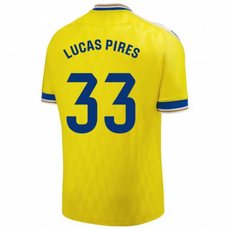 Kandiny Niño Camiseta Lucas Pires #33 Amarillo 1ª Equipación 2023/24 La Camisa Chile