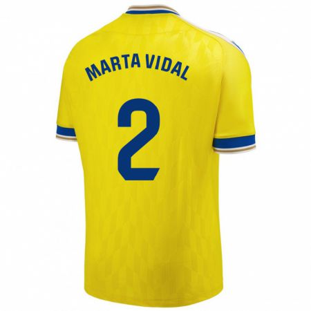 Kandiny Niño Camiseta Marta Vidal Vela #2 Amarillo 1ª Equipación 2023/24 La Camisa Chile