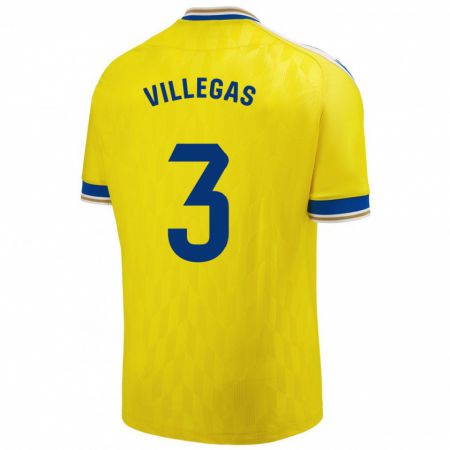 Kandiny Niño Camiseta Virginia Villegas Rico #3 Amarillo 1ª Equipación 2023/24 La Camisa Chile