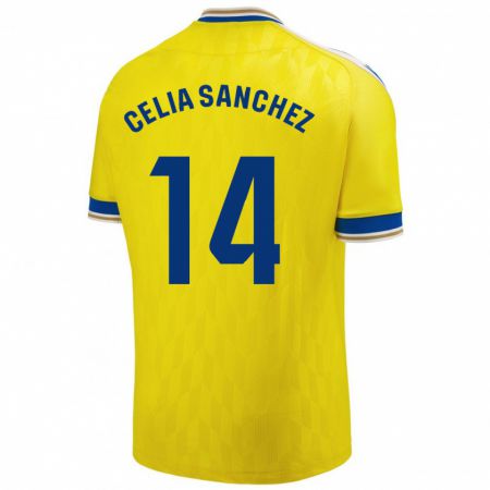Kandiny Niño Camiseta Celia Sánchez García #14 Amarillo 1ª Equipación 2023/24 La Camisa Chile