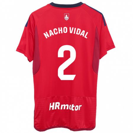Kandiny Niño Camiseta Nacho Vidal #2 Rojo 1ª Equipación 2023/24 La Camisa Chile