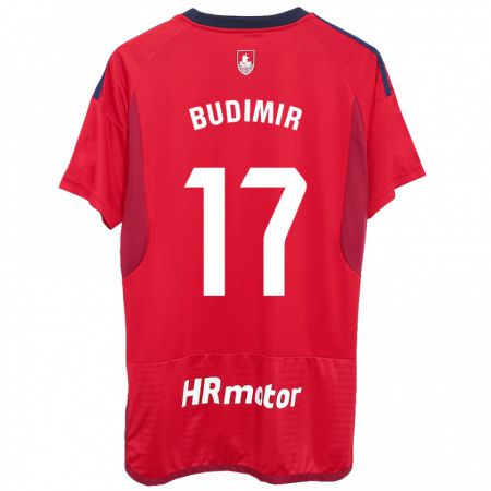 Kandiny Niño Camiseta Ante Budimir #17 Rojo 1ª Equipación 2023/24 La Camisa Chile